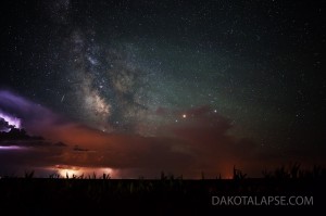 July storm and Milky Way in central South Dakota