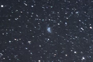 Cropped view of satellite and stage burn.